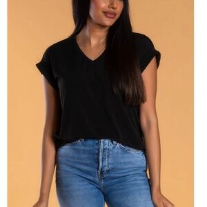 Brigitte Briana Black Blouse Tee